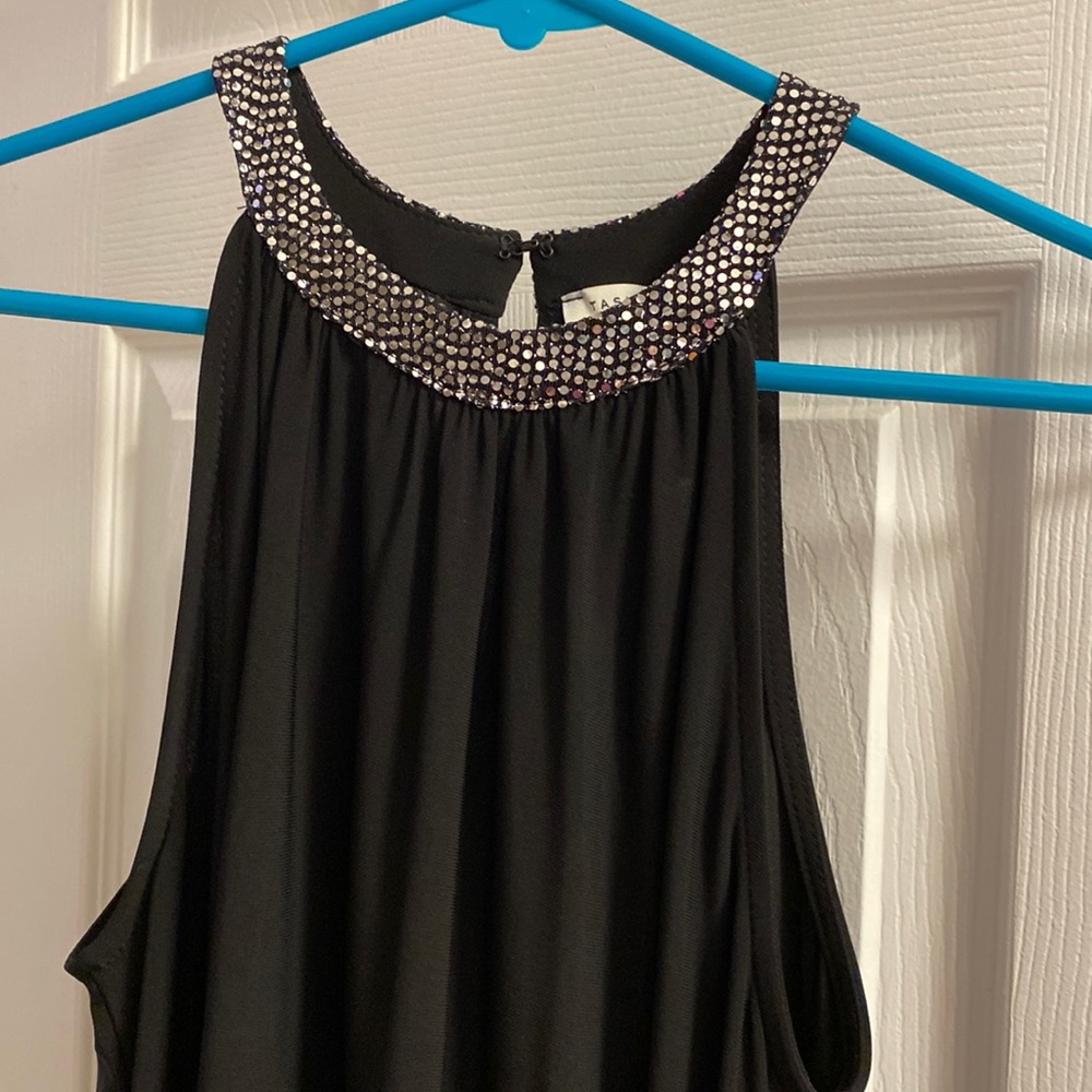 Black swing dress size small with bling collar